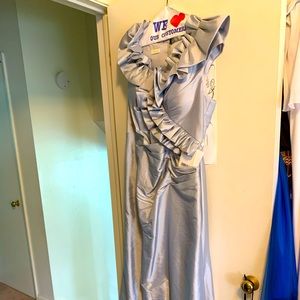Silver evening gown